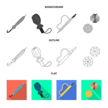 Isolated object of protection and closed icon. Collection of protection and Illustrazione stock