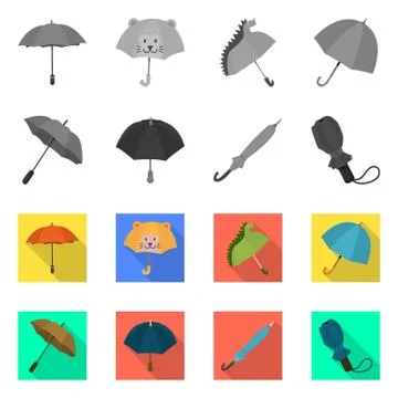 Isolated object of protection and closed symbol. Set of protection and rainy Illustrazione stock