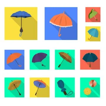 Isolated object of protection and closed sign. Set of protection and rainy stock Stock Illustration