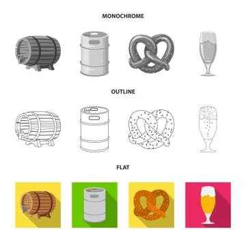 Isolated object of pub and bar symbol. Set of pub and interior vector icon for Stock Illustration
