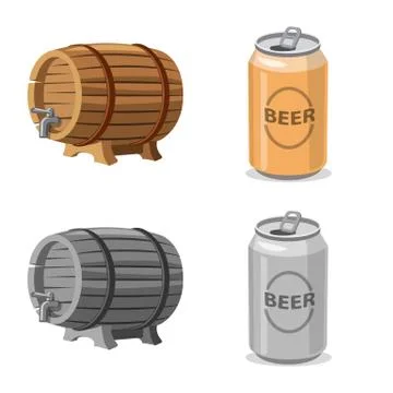 Isolated object of pub and bar sign. Set of pub and interior stock vector Stock Illustration