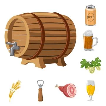 Isolated object of pub and bar logo. Collection of pub and interior stock symbol Illustration