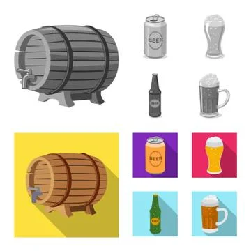 Isolated object of pub and bar icon. Collection of pub and interior stock symbol Illustrazione stock