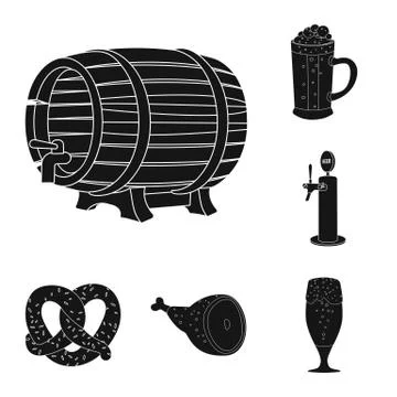 Isolated object of pub and bar logo. Set of pub and interior stock symbol for Illustrazione stock