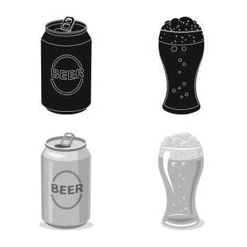 Isolated object of pub and bar logo. Collection of pub and interior stock symbol Stock Illustration