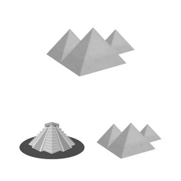 Isolated object of pyramid and egypt icon. Collection of pyramid and egypt stock Stock Illustration