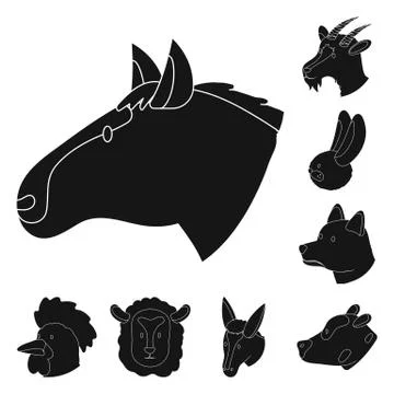 Isolated object of ranch and organic symbol. Collection of ranch and head stock Stock Illustration