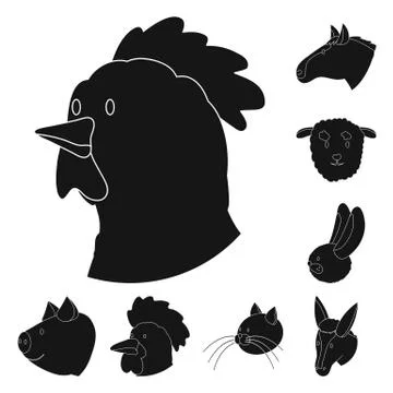 Isolated object of ranch and organic icon. Set of ranch and head stock symbol Illustrazione stock