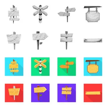 Isolated object of raw and forest logo. Collection of raw and hardwood vector Stock Illustration