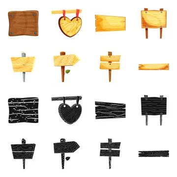 Isolated object of raw and forest logo. Collection of raw and hardwood stock Stock Illustration