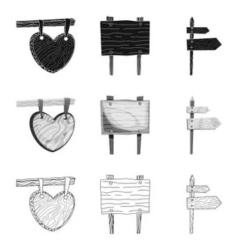 Isolated object of raw and forest logo. Set of raw and hardwood vector icon for Stock Illustration