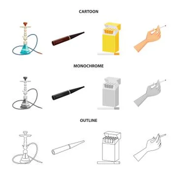 Isolated object of refuse and stop icon. Collection of refuse and habit stock Stock Illustration
