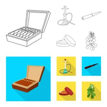 Isolated object of refuse and stop symbol. Collection of refuse and habit vector Stock Illustration