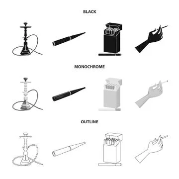 Isolated object of refuse and stop sign. Set of refuse and habit stock symbol Stock Illustration