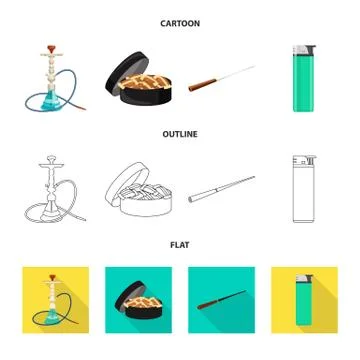 Isolated object of refuse and stop icon. Collection of refuse and habit vector Stock Illustration