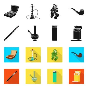 Isolated object of refuse and stop logo. Set of refuse and habit stock symbol Stock Illustration