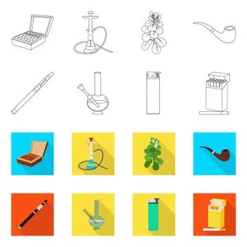 Isolated object of refuse and stop sign. Collection of refuse and habit stock Stock Illustration