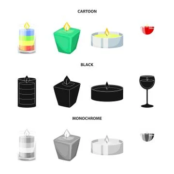 Isolated object of relaxation and flame logo. Set of relaxation and wax stock 스톡 일러스트
