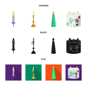 Isolated object of relaxation and flame icon. Collection of relaxation and wax 스톡 일러스트