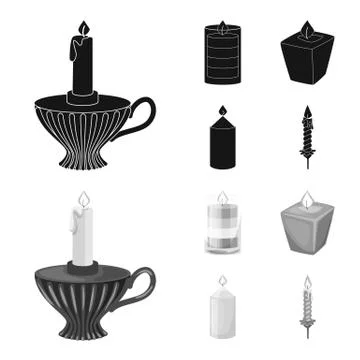 Isolated object of relaxation and flame icon. Collection of relaxation and wax イラスト素材