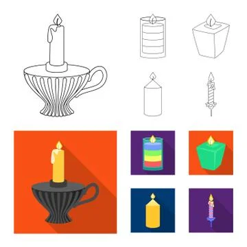 Isolated object of relaxation and flame icon. Collection of relaxation and wax 스톡 일러스트