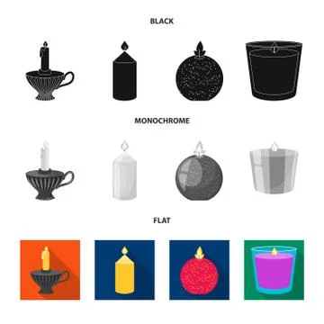 Isolated object of relaxation and flame logo. Set of relaxation and wax stock Stock Illustration