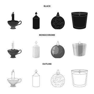 Isolated object of relaxation and flame symbol. Set of relaxation and wax vector Illustrazione stock