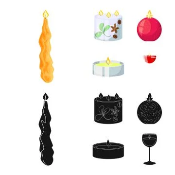 Isolated object of relaxation and flame logo. Collection of relaxation and wax 스톡 일러스트