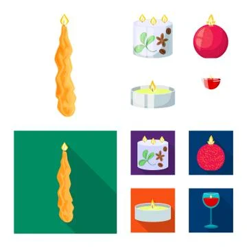 Isolated object of relaxation and flame icon. Collection of relaxation and wax 스톡 일러스트