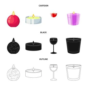 Isolated object of relaxation and flame icon. Set of relaxation and wax vector Illustrazione stock