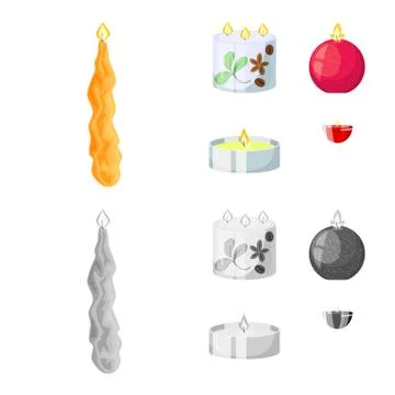 Isolated object of relaxation and flame icon. Set of relaxation and wax stock Stock Illustration
