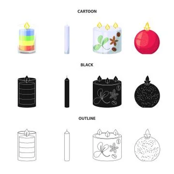 Isolated object of relaxation and flame symbol. Collection of relaxation and wax Stock Illustration