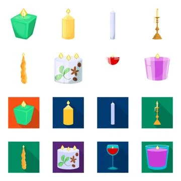 Isolated object of relaxation and flame symbol. Collection of relaxation and wax 스톡 일러스트
