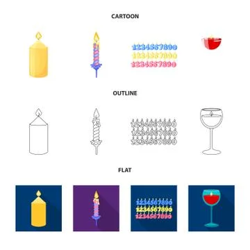 Isolated object of relaxation and flame symbol. Collection of relaxation and wax 스톡 일러스트