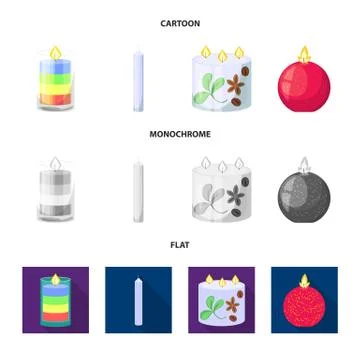 Isolated object of relaxation and flame icon. Collection of relaxation and wax 스톡 일러스트