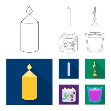 Isolated object of relaxation and flame logo. Collection of relaxation and wax 스톡 일러스트