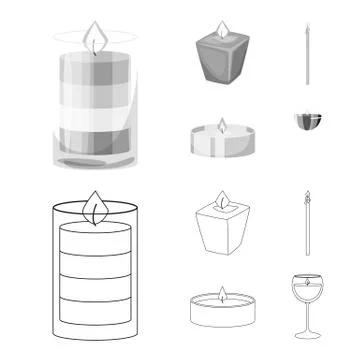 Isolated object of relaxation and flame icon. Collection of relaxation and wax Stock Illustration