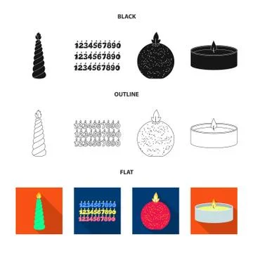 Isolated object of relaxation and flame icon. Set of relaxation and wax stock Stock Illustration