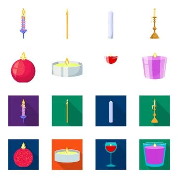 Isolated object of relaxation and flame symbol. Collection of relaxation and wax 스톡 일러스트