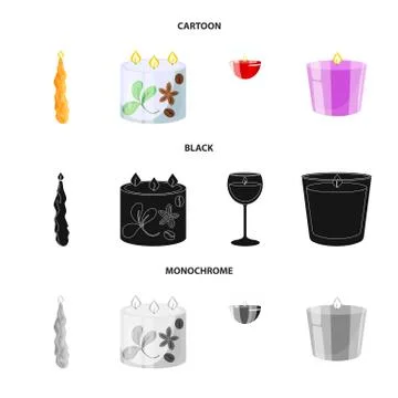 Isolated object of relaxation and flame icon. Collection of relaxation and wax 스톡 일러스트