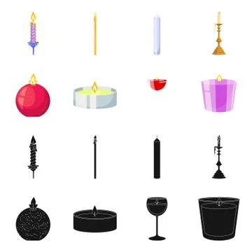Isolated object of relaxation and flame symbol. Set of relaxation and wax stock 스톡 일러스트