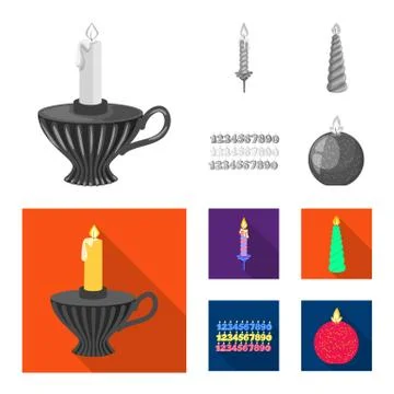 Isolated object of relaxation and flame logo. Set of relaxation and wax vector Stock Illustration