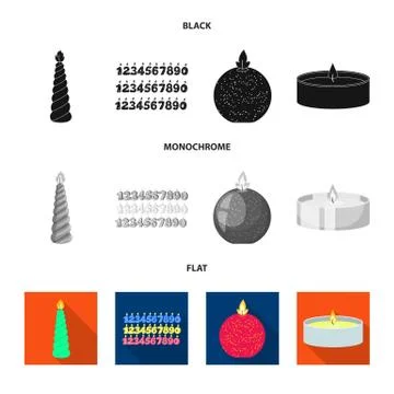 Isolated object of relaxation and flame symbol. Set of relaxation and wax stock Illustrazione stock