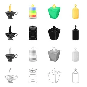 Isolated object of relaxation and flame icon. Collection of relaxation and wax イラスト素材