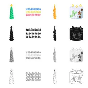 Isolated object of relaxation and flame symbol. Collection of relaxation and wax 스톡 일러스트