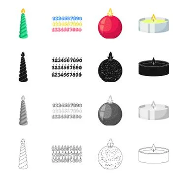 Isolated object of relaxation and flame symbol. Set of relaxation and wax stock Illustrazione stock