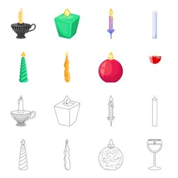 Isolated object of relaxation and flame icon. Collection of relaxation and wax 스톡 일러스트
