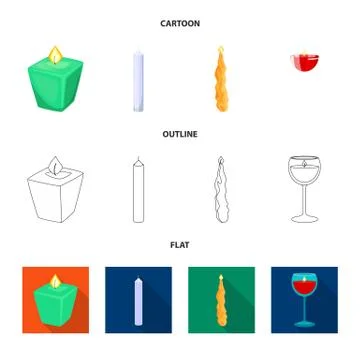 Isolated object of relaxation and flame icon. Collection of relaxation and wax 스톡 일러스트