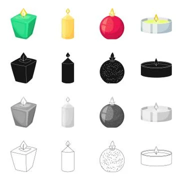 Isolated object of relaxation and flame icon. Collection of relaxation and wax 스톡 일러스트