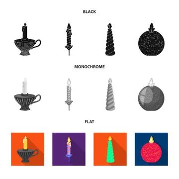 Isolated object of relaxation and flame icon. Set of relaxation and wax vector Stock Illustration